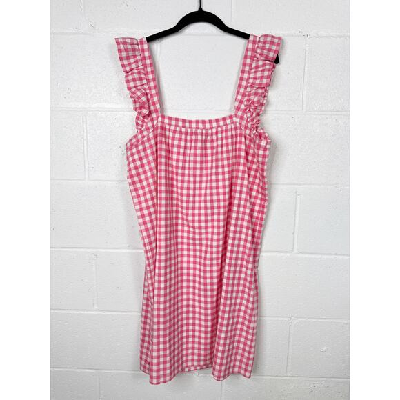Vineyard Vines Pink Gingham Dress Cotton Linen‎ Sundress - Picture 2 of 6